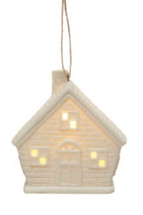 STONEWARE HOUSE ORNAMENTS W/ LED LIGHT