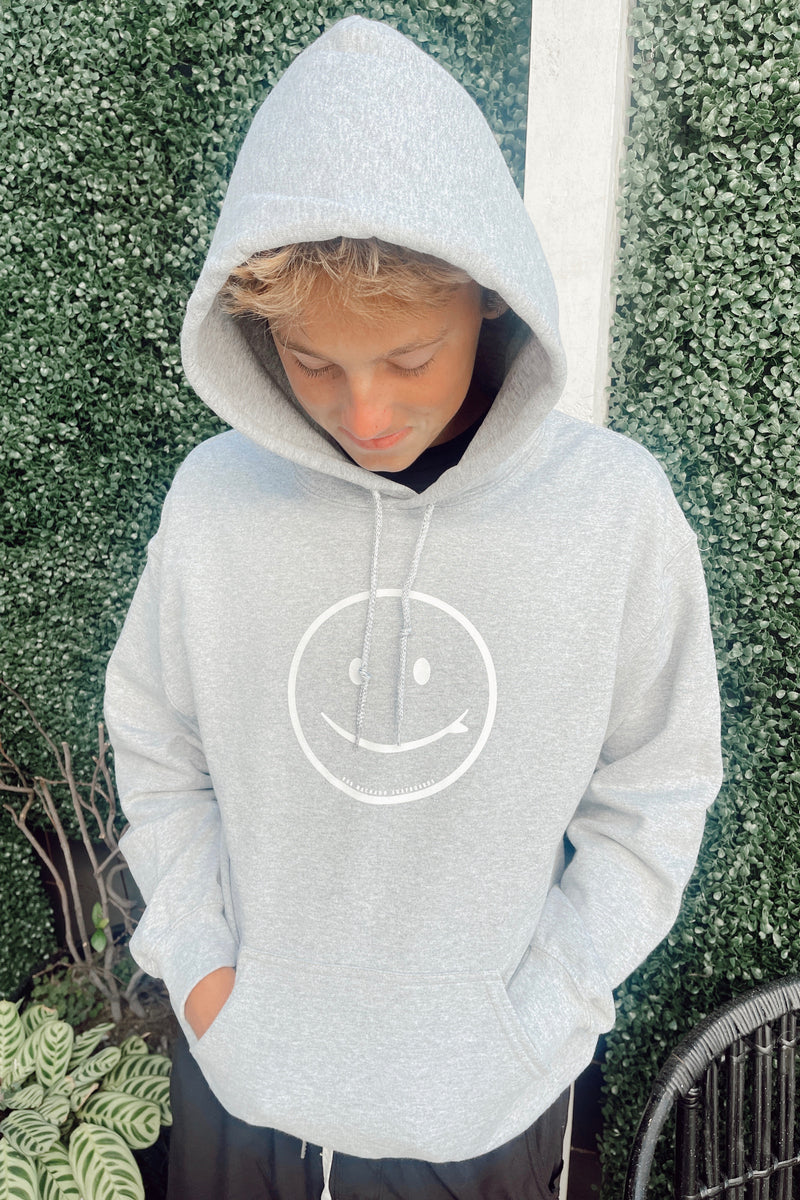 RMS WHITE SMILEY HOODIE 2.0 - HEATHER GREY