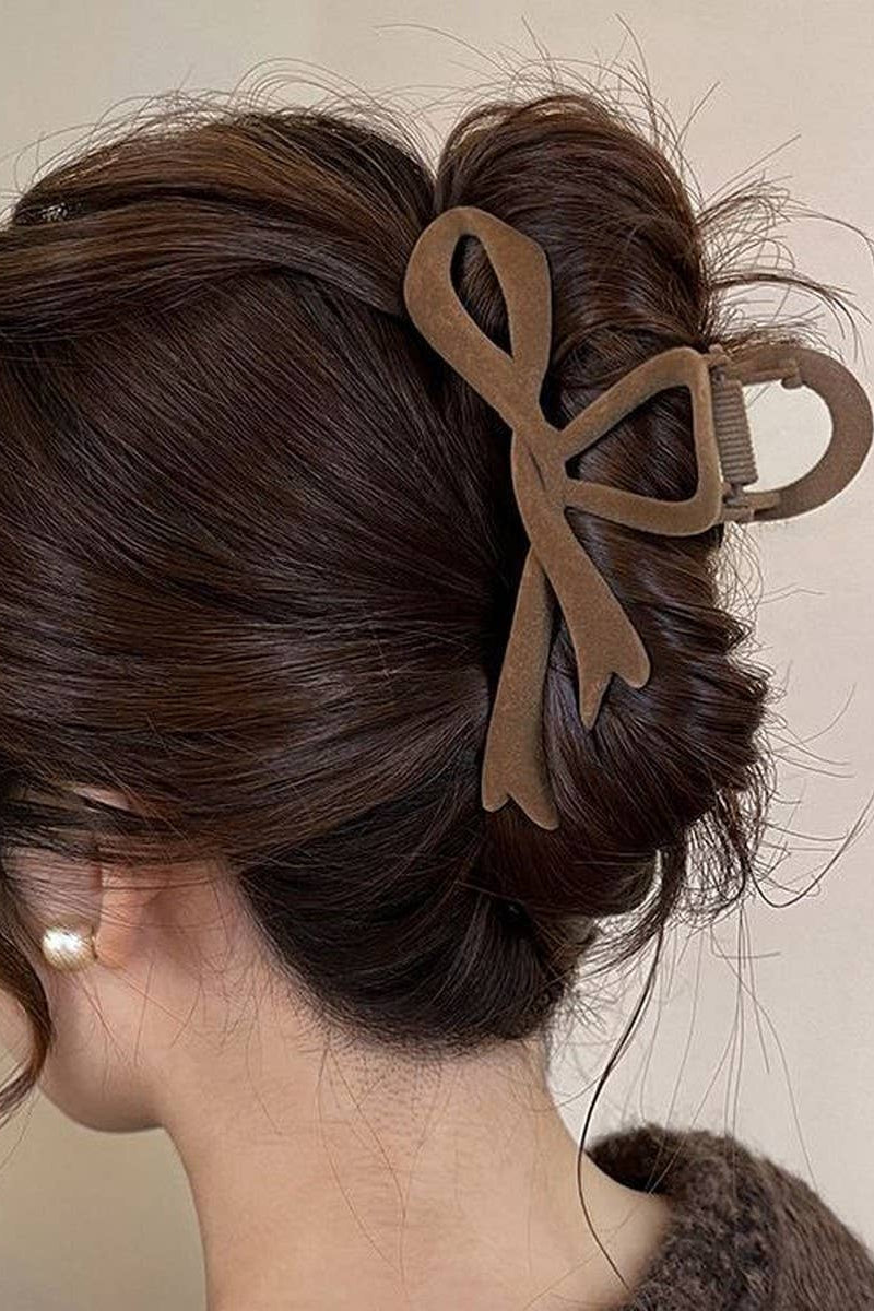 VELVET BOW CLAW CLIP