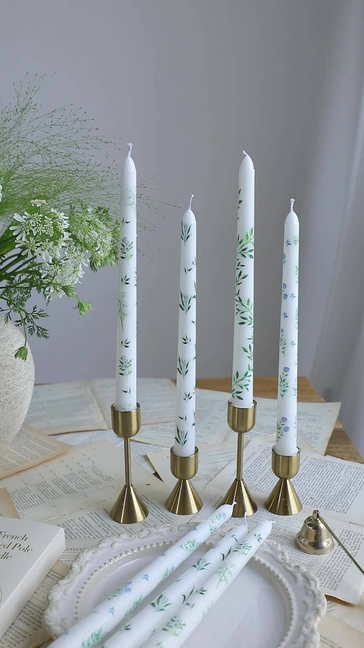 VINE PRINT TAPER CANDLE SET
