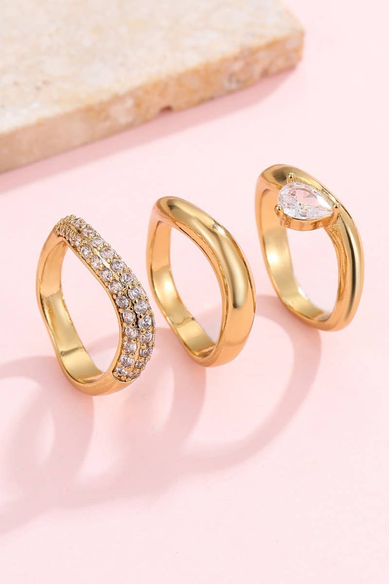 RHINESTONE RING SET