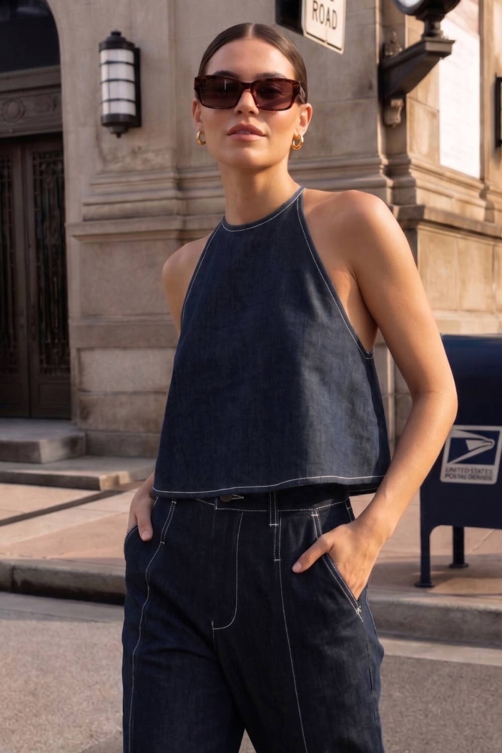 BRIDGETTE DENIM TOP