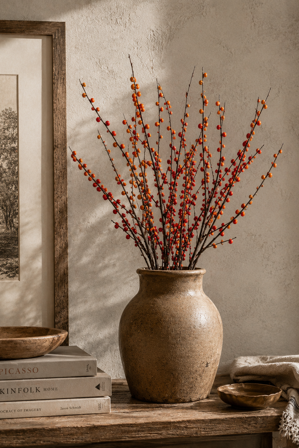 ORANGE BLOSSOM FAUX BRANCH