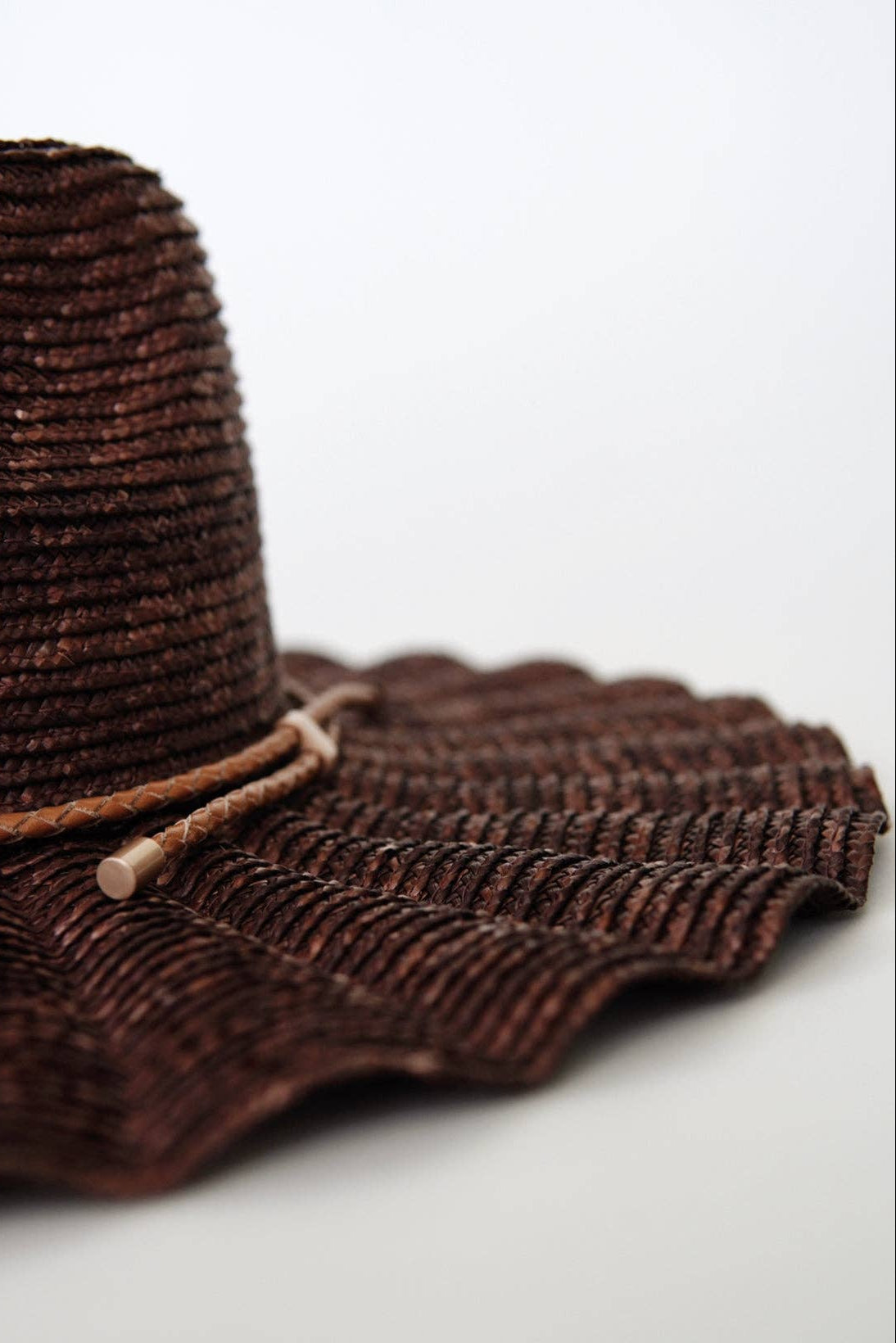 NALU BROWN - WIDE BRIM STRAW HAT