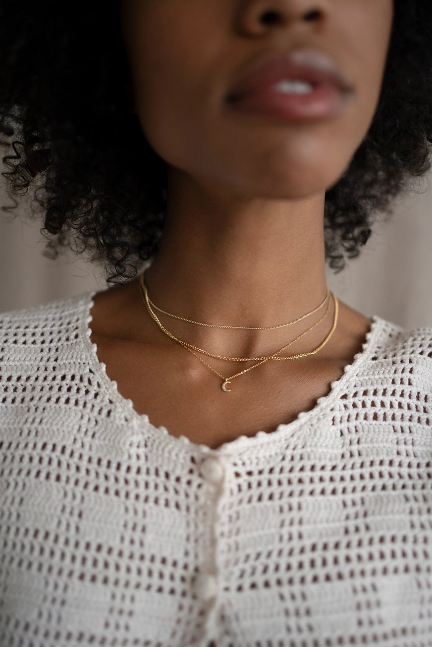 MAY MARTIN - CZ MOON NECKLACE