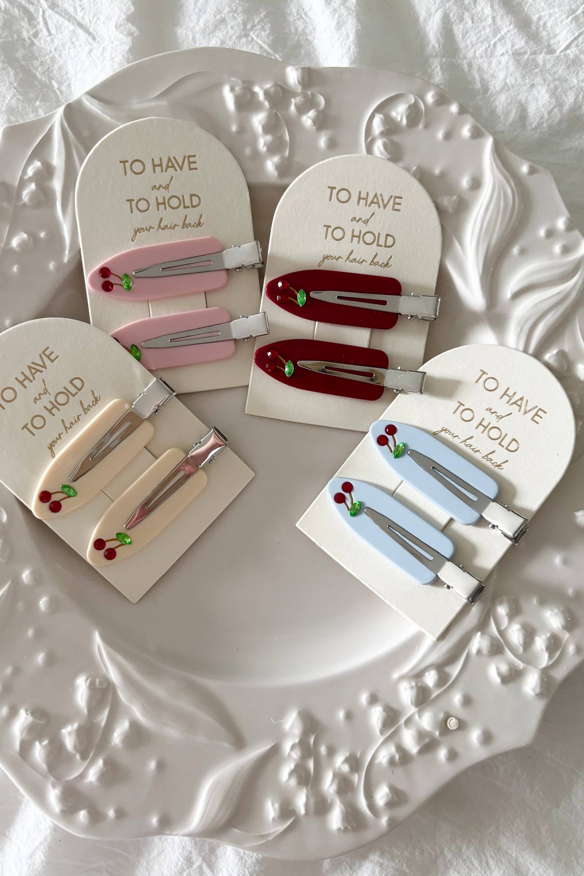 CHERRY HAIR CLIPS