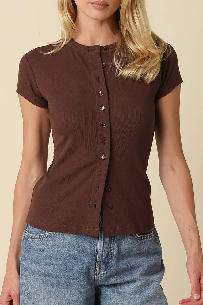 HARLOW BUTTON KNIT TOP