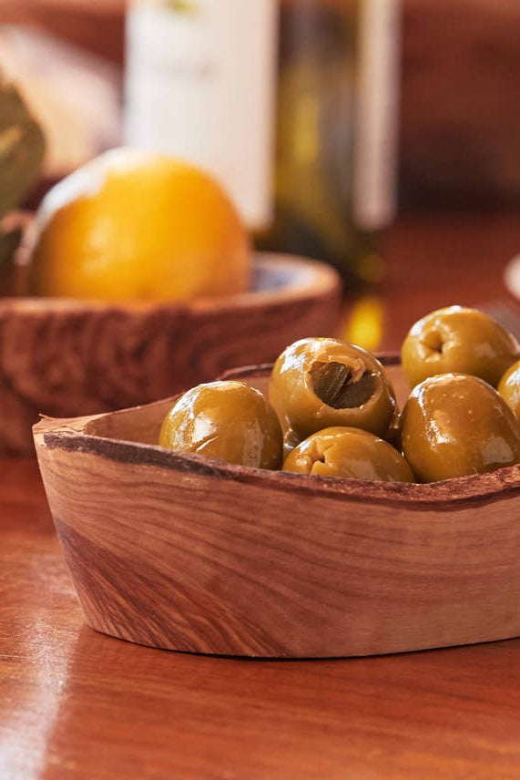 ITALIAN OLIVE WOOD SERVING BOWL