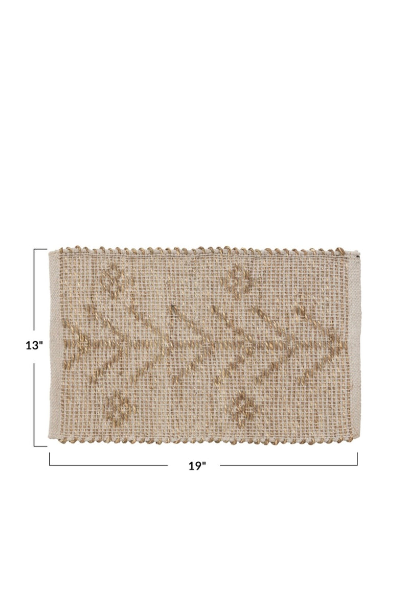 TWO-SIDED HAND-WOVEN SEAGRASS & COTTON PLACEMAT