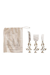 STAINLESS STEEL & BRASS CHEESE KNIVES