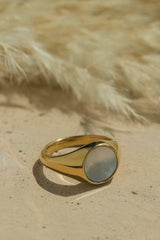 MAY MARTIN - MOTHER OF PEARL SIGNET RING