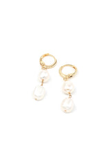 MAY MARTIN - DOUBLE PEARL HOOPS