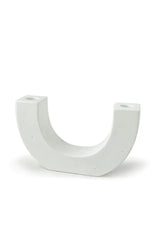 PADDYWAX - U-SHAPED CERAMIC TAPER HOLDER - WHITE SPECKLED