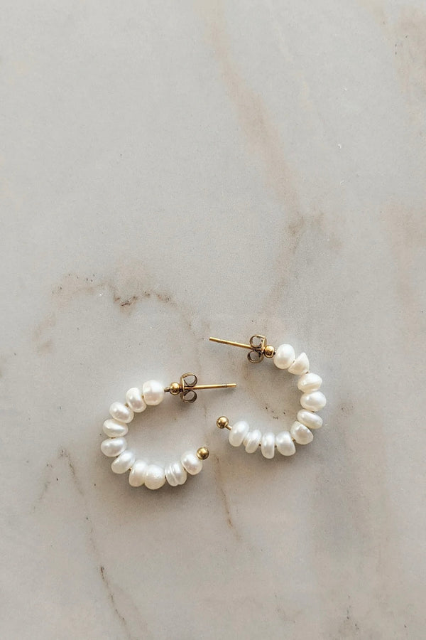BOEM COLLECTION - TESSA PEARL HOOPS