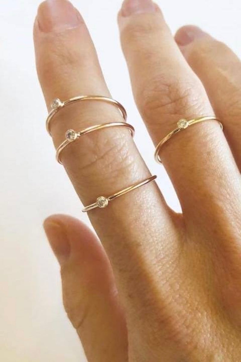 MAY MARTIN - GOLD FILLED CZ STACKING RINGS