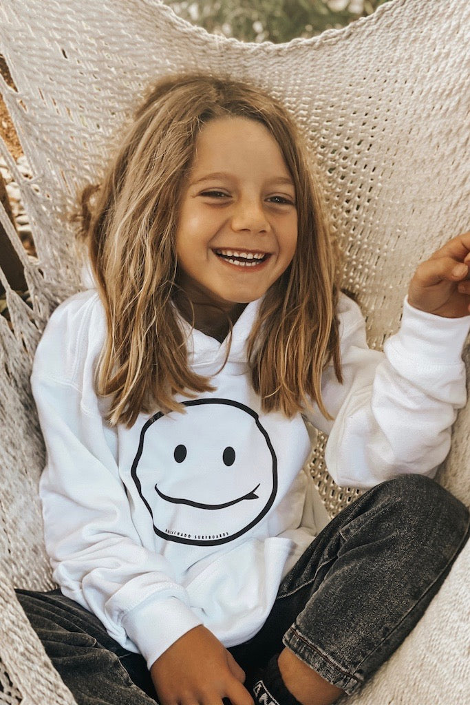 RMS SMILEY HOODIE - YOUTH WHITE