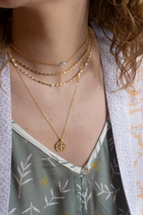 MAY MARTIN - BABY LINK CHAIN W/ EVIL EYE NECKLACE